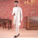 Embroidered Nehru Jacket With Kurta & Pyjama Set